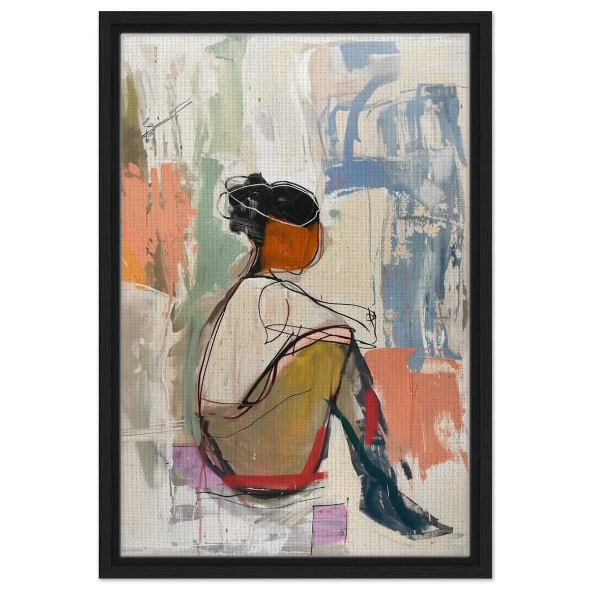 Da Vinci Abstract wall art print - Framed Canvas - 40x60 cm / 16x24″ - Black frame