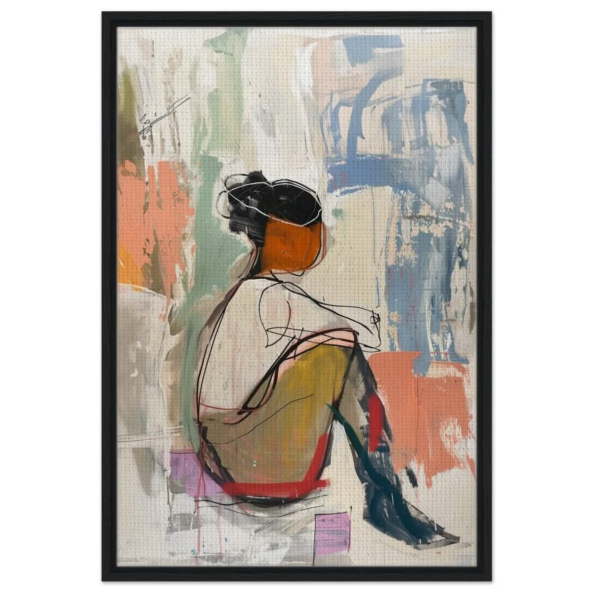 Da Vinci Abstract wall art print - Framed Canvas - 60x90 cm / 24x36″ - Black frame