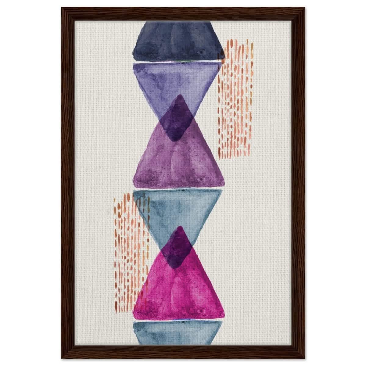 Da Vinci Abstract Wall art Print - Framed Canvas - 40x60 cm / 16x24″ - Dark wood frame