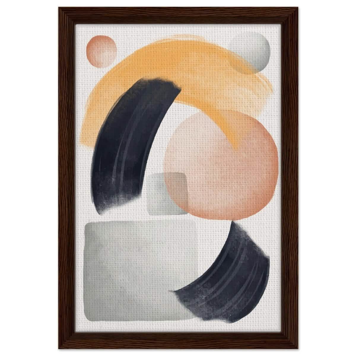 Da Vinci Abstract Wall art Print - Framed Canvas - 30x45 cm / 12x18″ - Dark wood frame