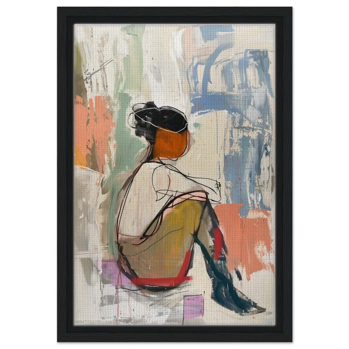 Da Vinci Abstract wall art print - Framed Canvas - 30x45 cm / 12x18″ - Black frame