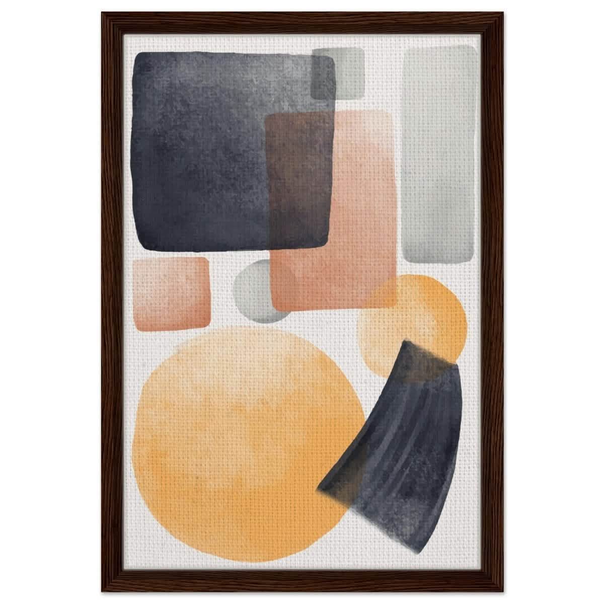 Da Vinci Abstract Wall art Print - Framed Canvas - 40x60 cm / 16x24″ - Dark wood frame