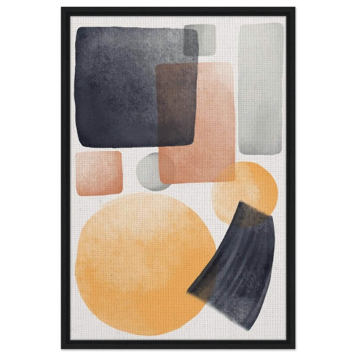 Da Vinci Abstract Wall art Print - Framed Canvas - 60x90 cm / 24x36″ - Black frame