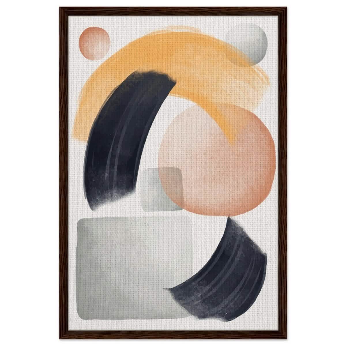 Da Vinci Abstract Wall art Print - Framed Canvas - 60x90 cm / 24x36″ - Dark wood frame