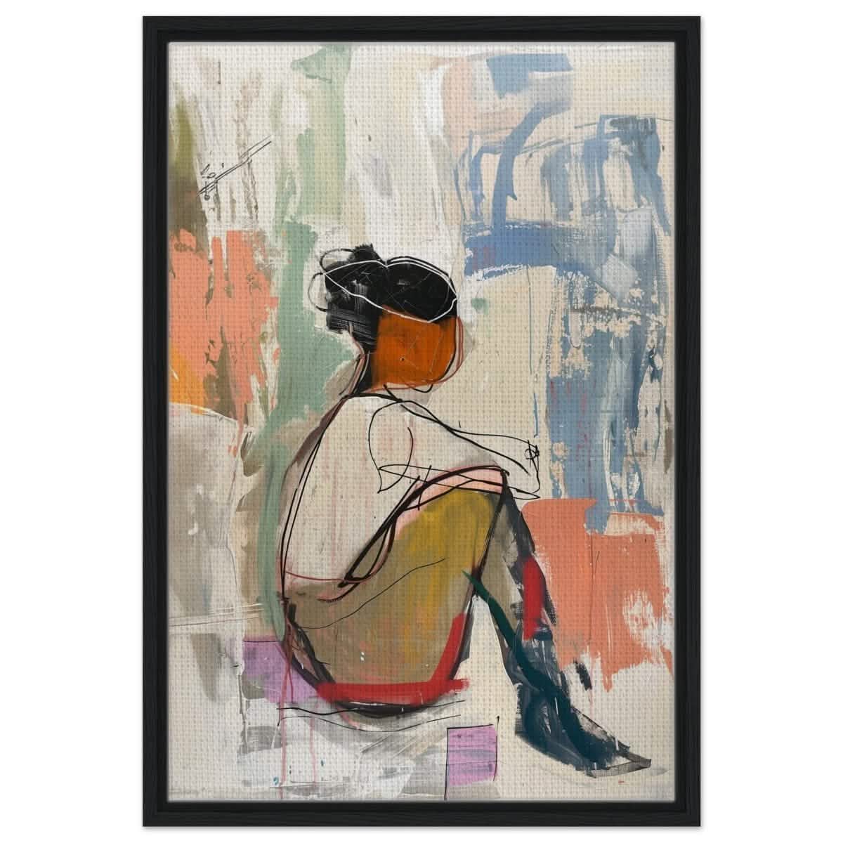 Da Vinci Abstract wall art print - Framed Canvas - 50x75 cm / 20x30″ - Black frame