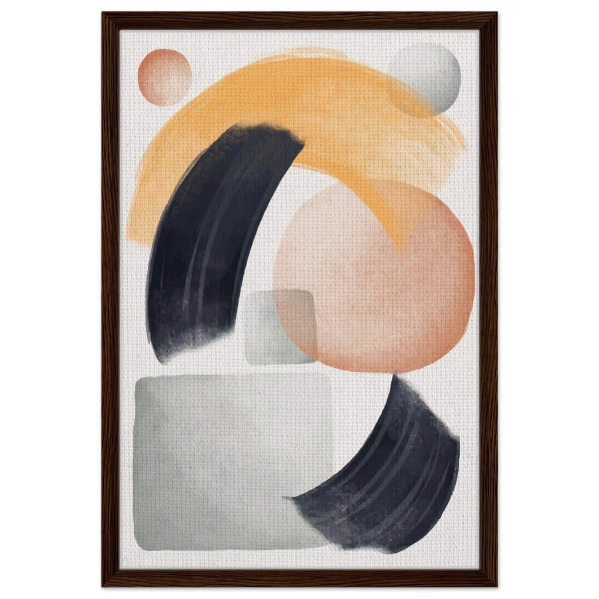 Da Vinci Abstract Wall art Print - Framed Canvas - 50x75 cm / 20x30″ - Dark wood frame