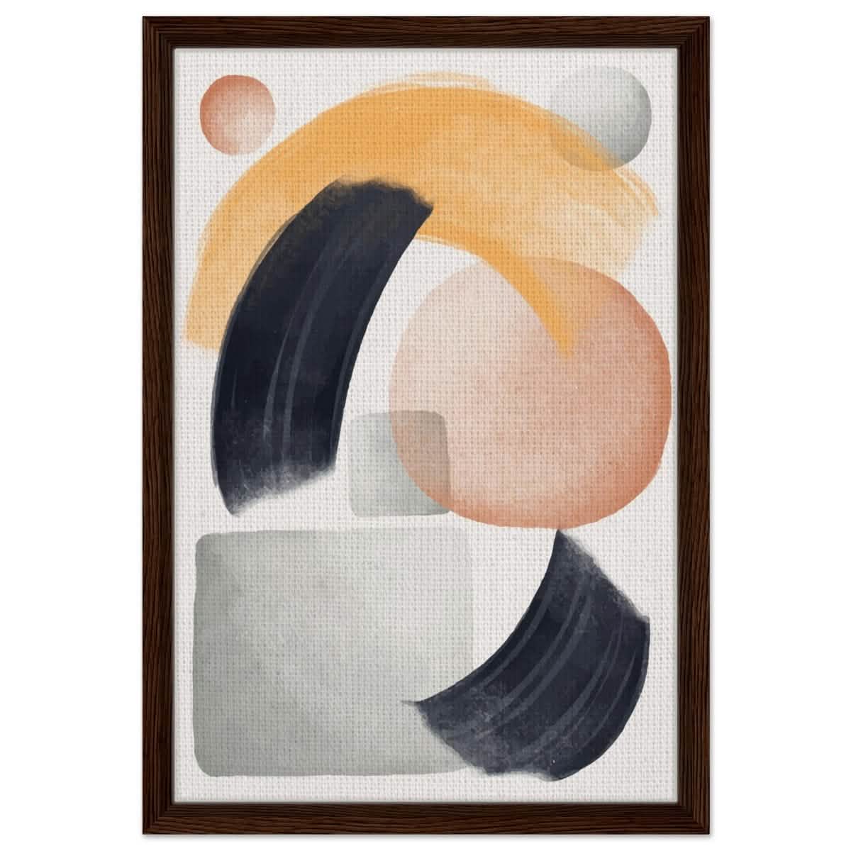 Da Vinci Abstract Wall art Print - Framed Canvas - 40x60 cm / 16x24″ - Dark wood frame