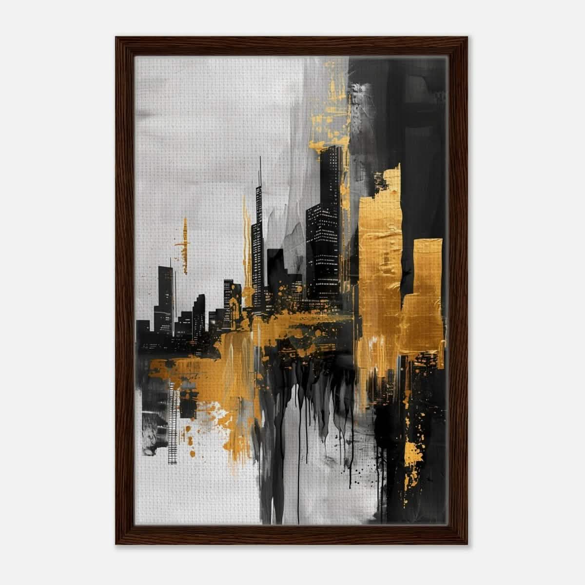 Da Vinci Abstract Wall art Print - Framed Canvas - 40x60 cm / 16x24″ - Dark wood frame