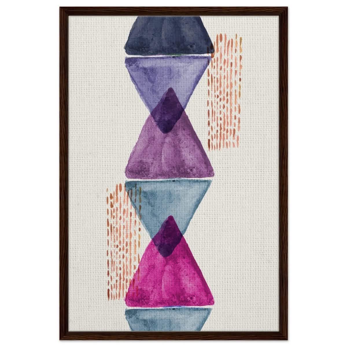 Da Vinci Abstract Wall art Print - Framed Canvas - 60x90 cm / 24x36″ - Dark wood frame