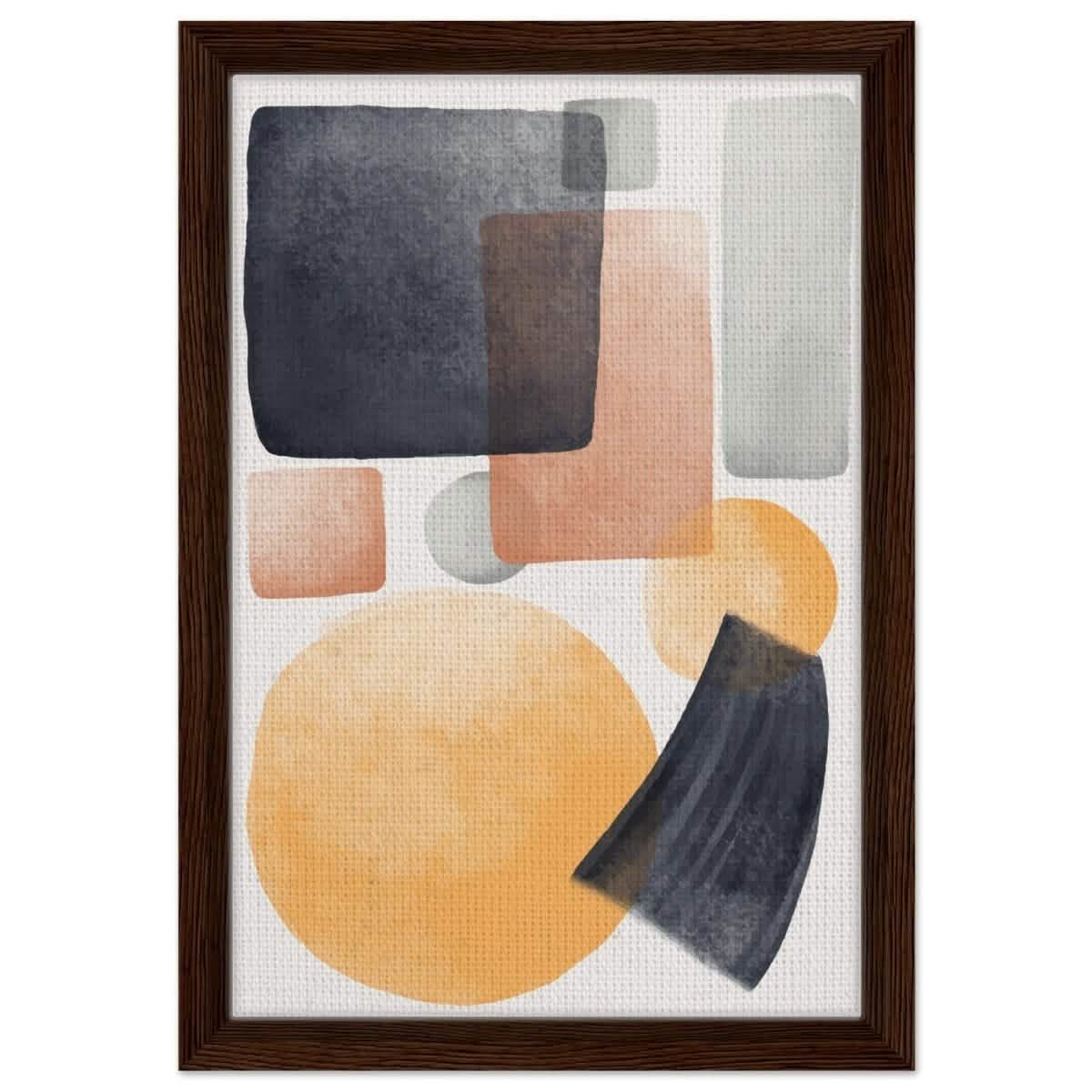 Da Vinci Abstract Wall art Print - Framed Canvas - 30x45 cm / 12x18″ - Dark wood frame