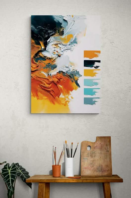 Da Vinci Abstract Wall art - Canvas - 70x100 cm / 28x40″ - Slim