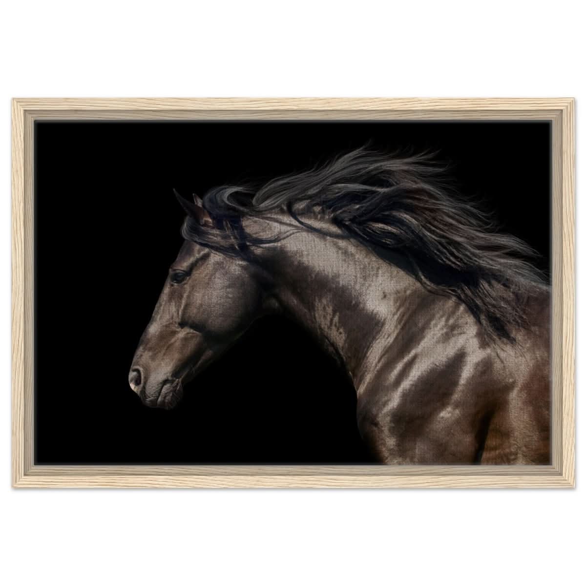 Da Vinci Animal Kingdom Art Wall art print | Brown horse - Framed Canvas - 40x60 cm / 16x24″ - Wood frame