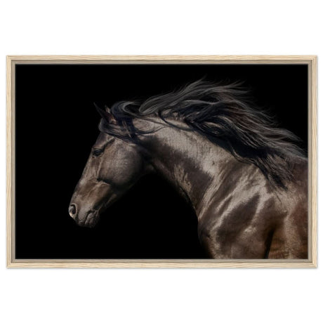 Da Vinci Animal Kingdom Art Wall art print | Brown horse - Framed Canvas - 60x90 cm / 24x36″ - Wood frame