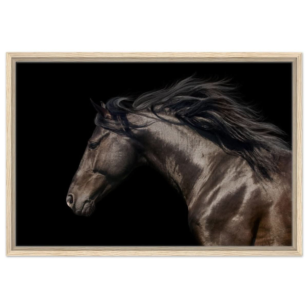 Da Vinci Animal Kingdom Art Wall art print | Brown horse - Framed Canvas - 50x75 cm / 20x30″ - Wood frame