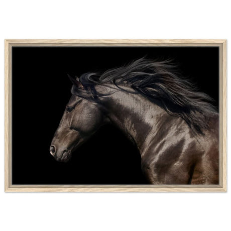 Da Vinci Animal Kingdom Art Wall art print | Brown horse - Framed Canvas - 50x75 cm / 20x30″ - Wood frame