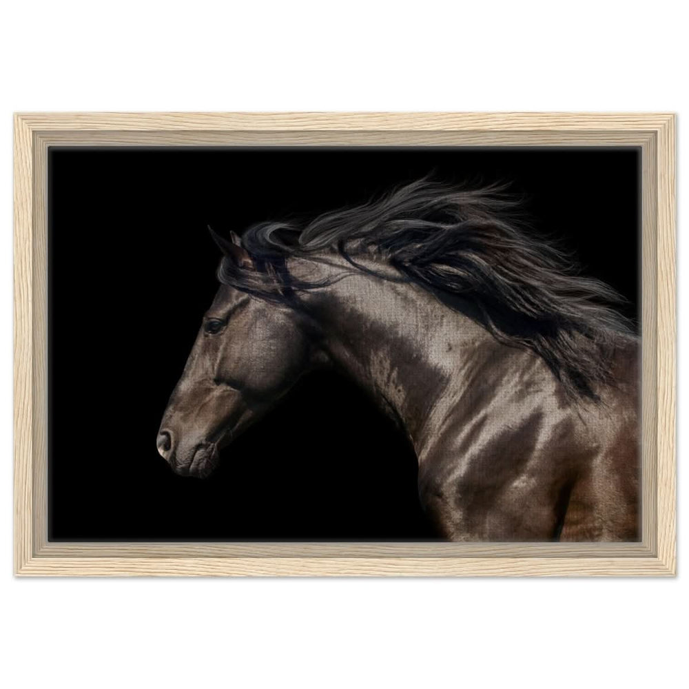 Da Vinci Animal Kingdom Art Wall art print | Brown horse - Framed Canvas - 30x45 cm / 12x18″ - Wood frame