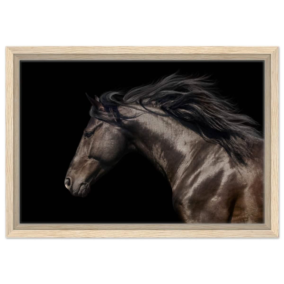 Da Vinci Animal Kingdom Art Wall art print | Brown horse - Framed Canvas - 30x45 cm / 12x18″ - Wood frame