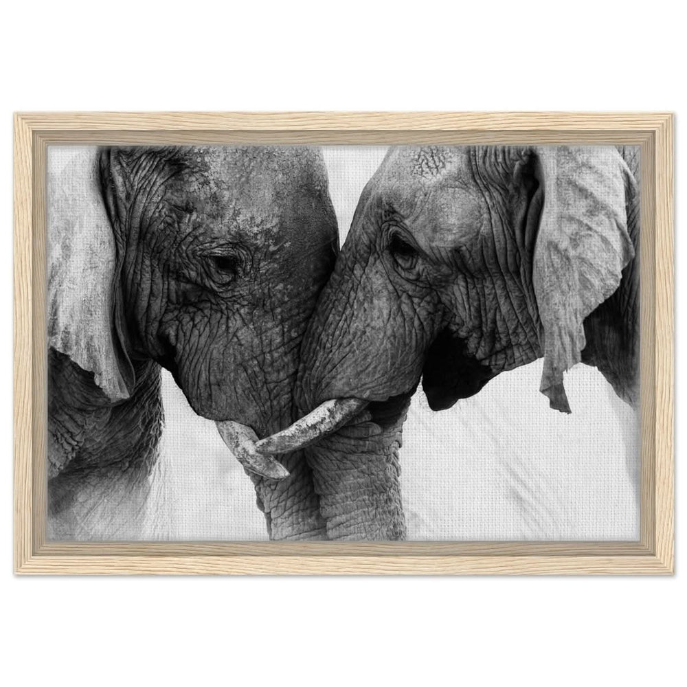 Da Vinci Animal Kingdom Art Wall art print | Elephant Love - Framed Canvas - 30x45 cm / 12x18″ - Wood frame