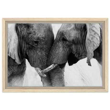 Da Vinci Animal Kingdom Art Wall art print | Elephant Love - Framed Canvas - 30x45 cm / 12x18″ - Wood frame