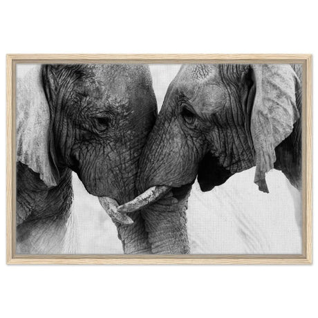 Da Vinci Animal Kingdom Art Wall art print | Elephant Love - Framed Canvas - 50x75 cm / 20x30″ - Wood frame