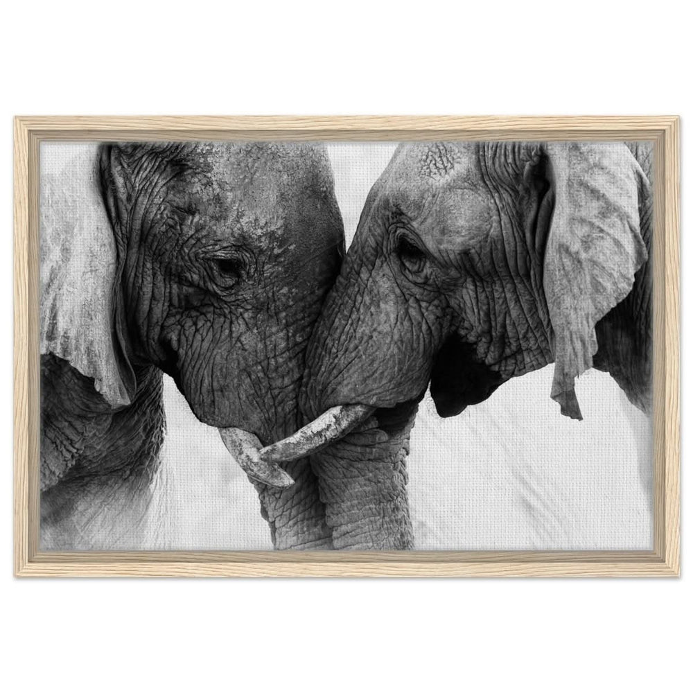 Da Vinci Animal Kingdom Art Wall art print | Elephant Love - Framed Canvas - 40x60 cm / 16x24″ - Wood frame