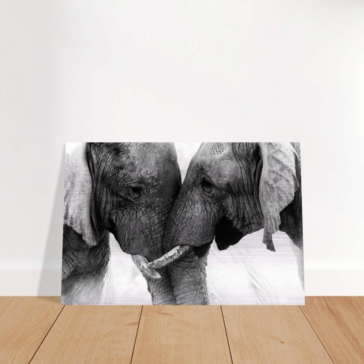 Da Vinci Animal Kingdom Art Wall art print | Elephant Love - Brushed Aluminum Print - 40x60 cm / 16x24″ -