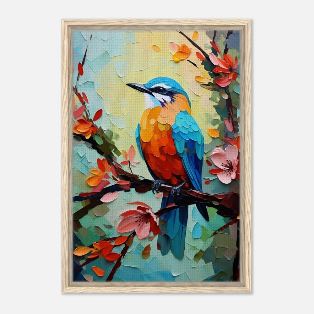 Da Vinci Animal Kingdom Art Wall art print | Kingfisher - Framed Canvas - 40x60 cm / 16x24″ - Wood frame