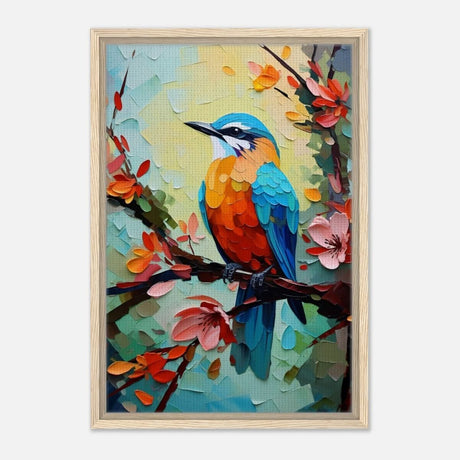 Da Vinci Animal Kingdom Art Wall art print | Kingfisher - Framed Canvas - 40x60 cm / 16x24″ - Wood frame
