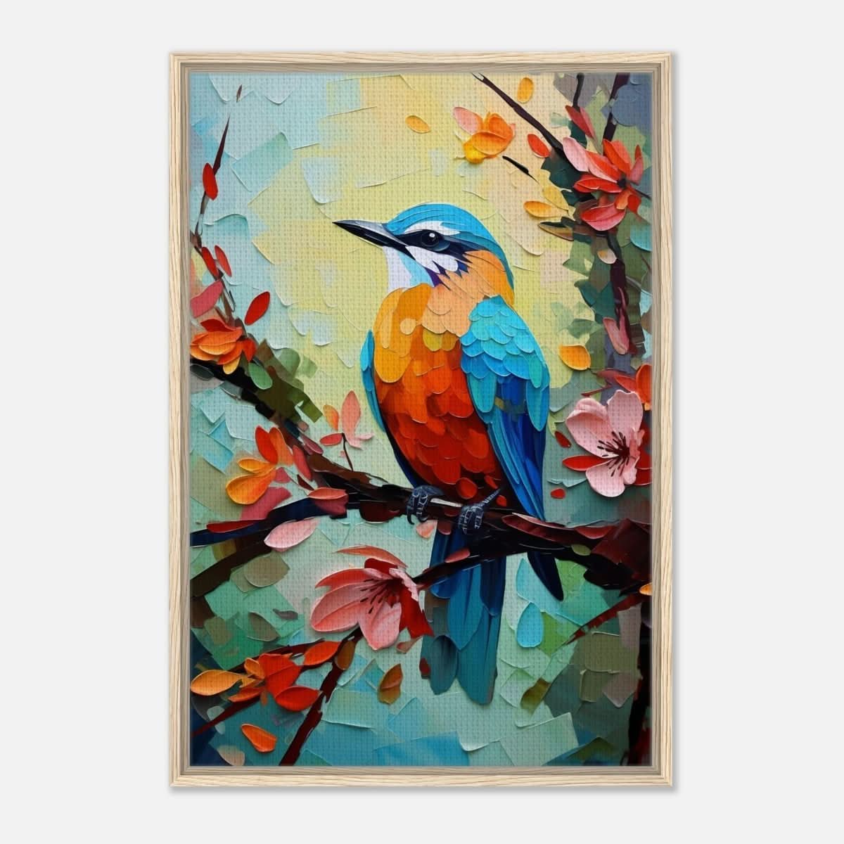 Da Vinci Animal Kingdom Art Wall art print | Kingfisher - Framed Canvas - 60x90 cm / 24x36″ - Wood frame