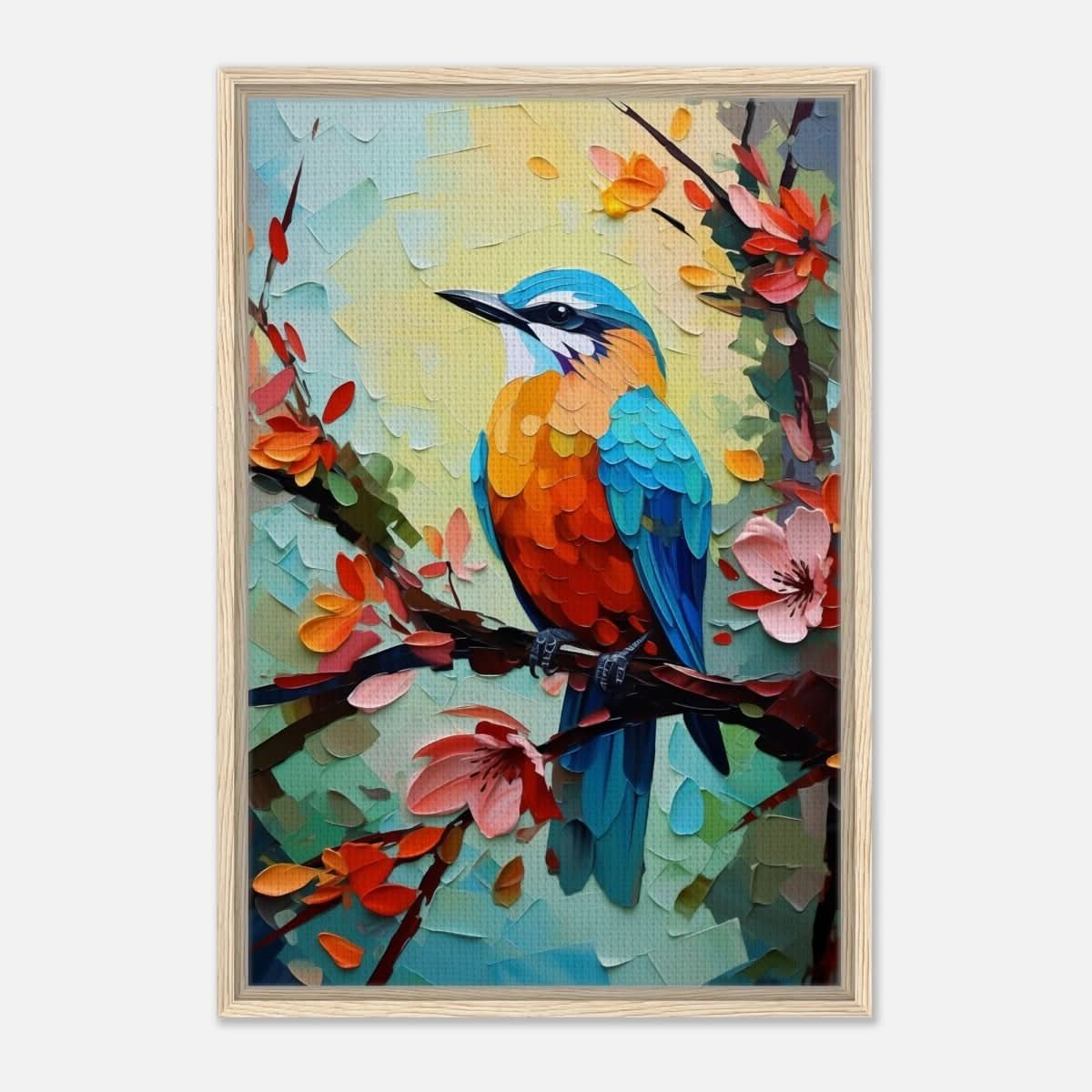 Da Vinci Animal Kingdom Art Wall art print | Kingfisher - Framed Canvas - 50x75 cm / 20x30″ - Wood frame
