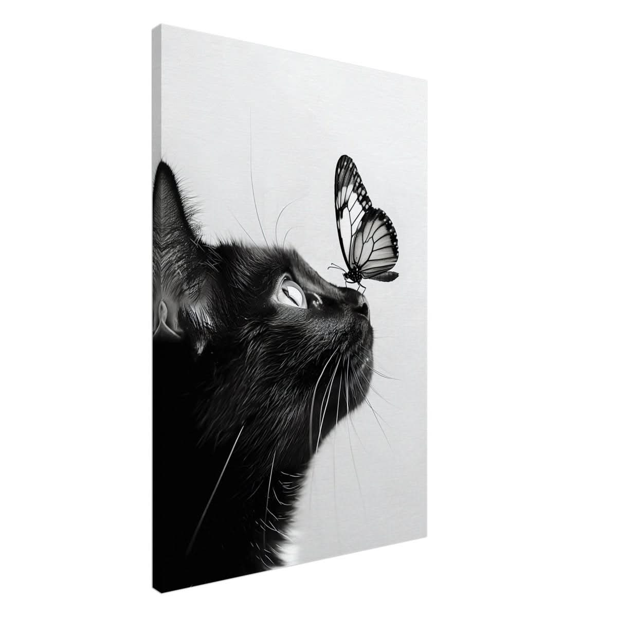 Da Vinci Animal Kingdom Wall art | Cat Butterfly - Canvas - 60x90 cm / 24x36″ - Slim