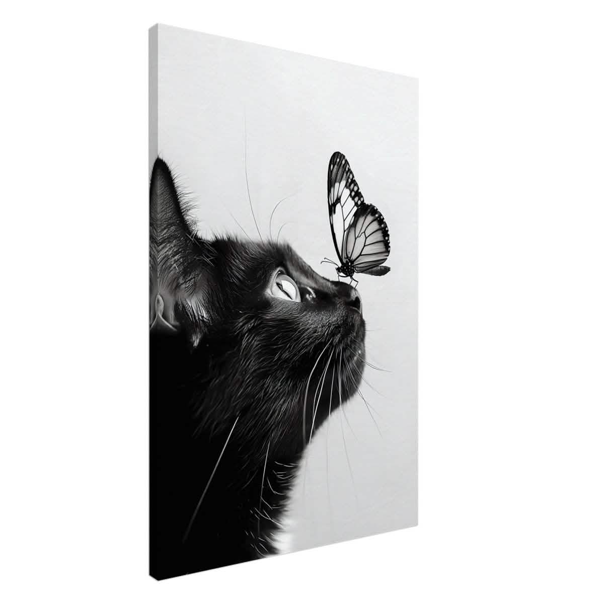 Da Vinci Animal Kingdom Wall art | Cat Butterfly - Canvas - 60x90 cm / 24x36″ - Slim