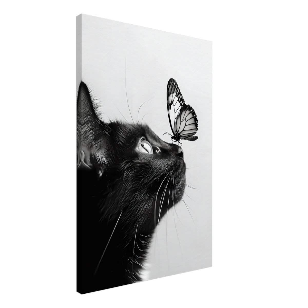 Da Vinci Animal Kingdom Wall art | Cat Butterfly - Canvas - 60x90 cm / 24x36″ - Thick