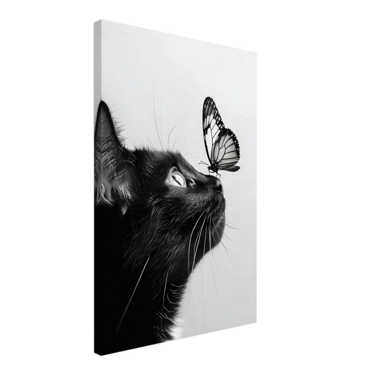 Da Vinci Animal Kingdom Wall art | Cat Butterfly - Canvas - 50x75 cm / 20x30″ - Thick
