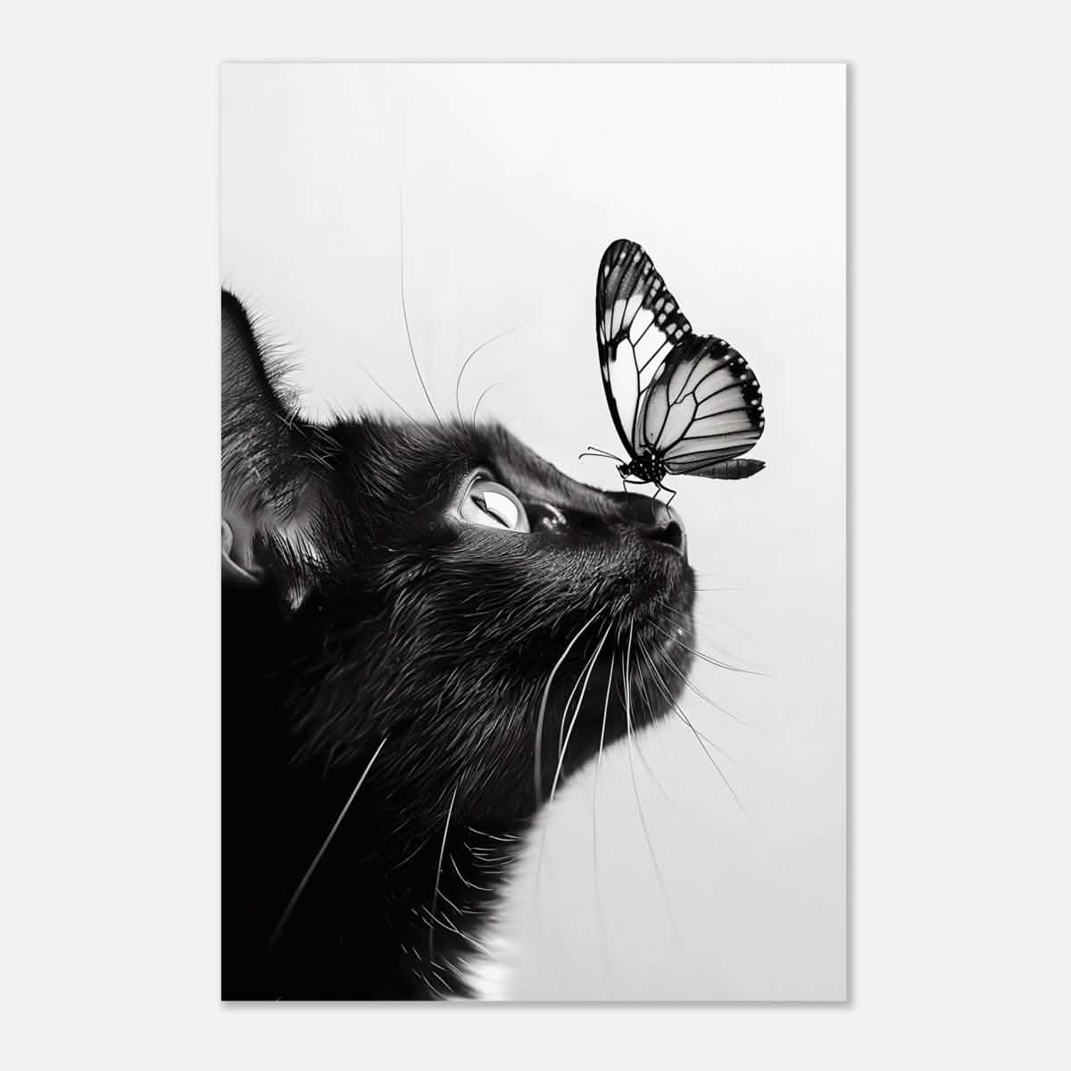 Da Vinci Animal Kingdom Wall art | Cat Butterfly - Aluminum Print - 50x75 cm / 20x30″ -