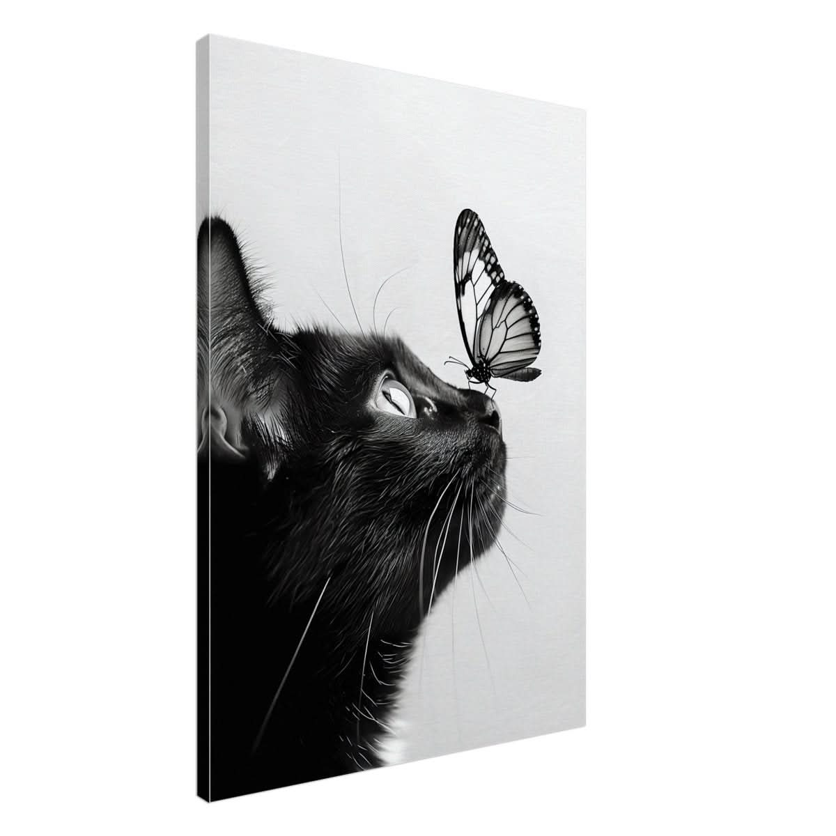 Da Vinci Animal Kingdom Wall art | Cat Butterfly - Canvas - 70x100 cm / 28x40″ - Thick