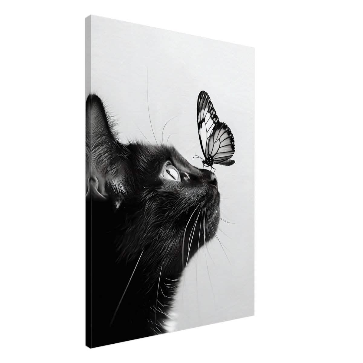 Da Vinci Animal Kingdom Wall art | Cat Butterfly - Canvas - 70x100 cm / 28x40″ - Thick