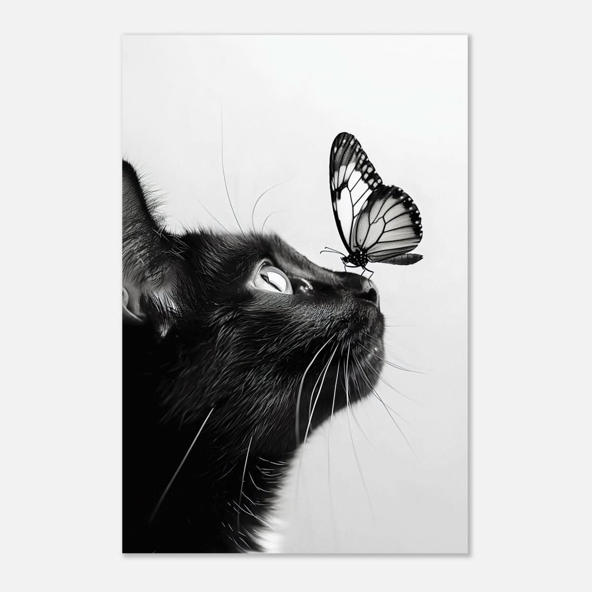 Da Vinci Animal Kingdom Wall art | Cat Butterfly - Aluminum Print - 30x45 cm / 12x18″ -