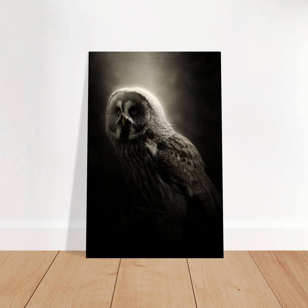 Da Vinci Animal Kingdom Wall art | Owl - Brushed Aluminum Print - 60x90 cm / 24x36″ -