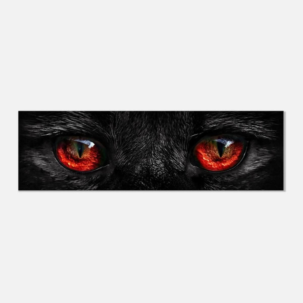 Da Vinci Animal Kingdom Wall art print collection | Black Cat Red Eye | Canvas print - 30x90 cm / 12x36″ - Thick -