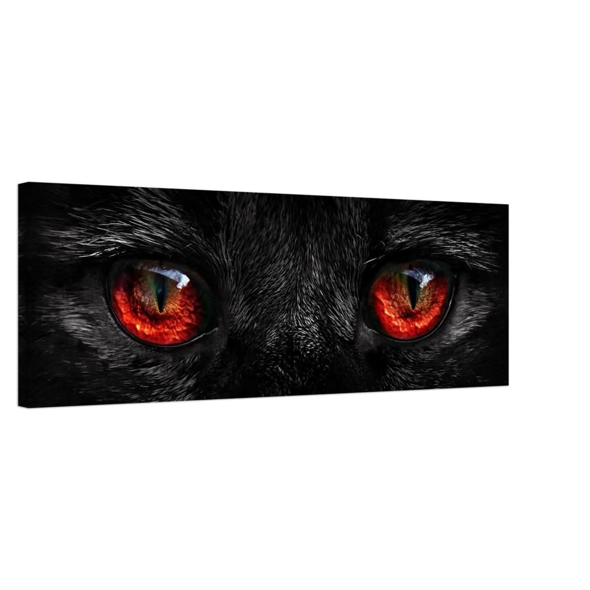 Da Vinci Animal Kingdom Wall art print collection | Black Cat Red Eye | Canvas print - 30x90 cm / 12x36″ - Slim -