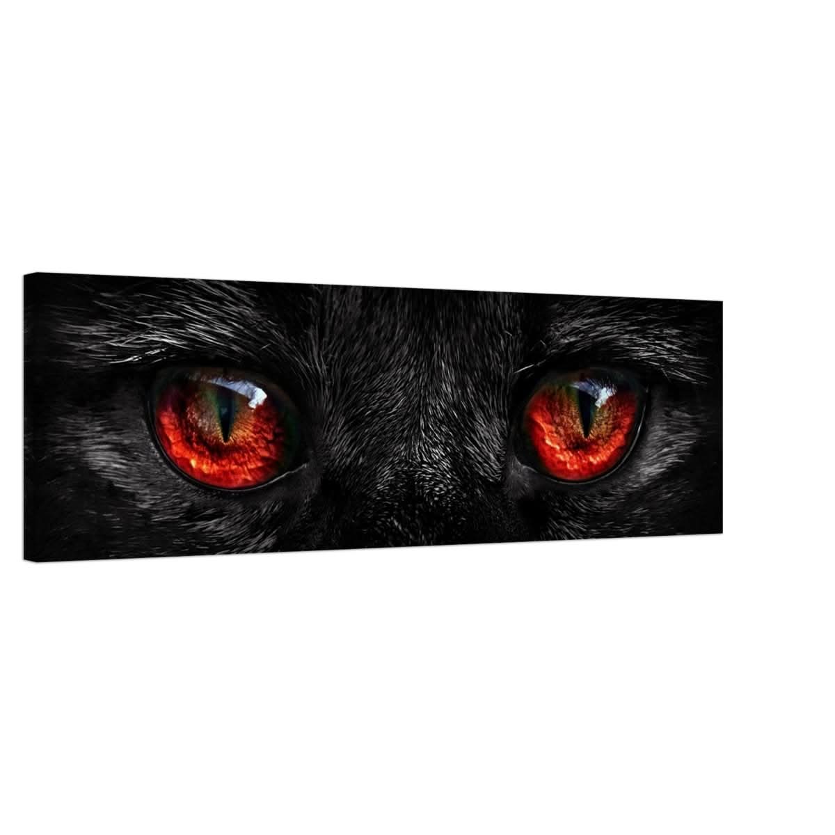 Da Vinci Animal Kingdom Wall art print collection | Black Cat Red Eye | Canvas print - 30x100 cm / 12x40″ - Slim -