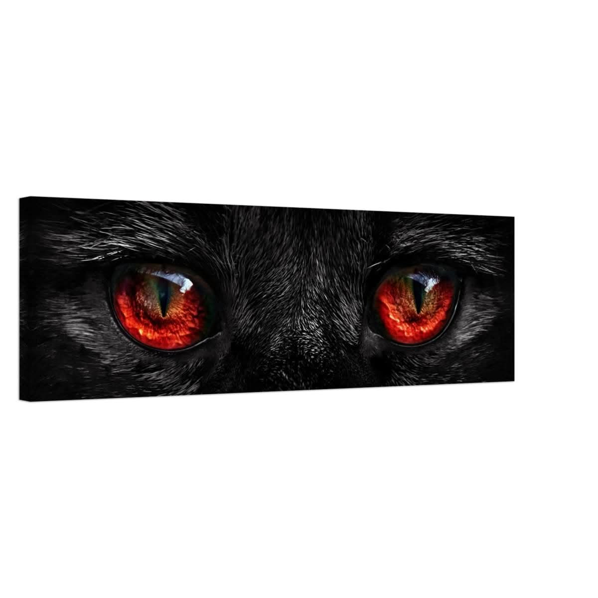 Da Vinci Animal Kingdom Wall art print collection | Black Cat Red Eye | Canvas print - 30x100 cm / 12x40″ - Thick -