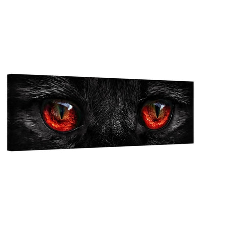 Da Vinci Animal Kingdom Wall art print collection | Black Cat Red Eye | Canvas print - 30x100 cm / 12x40″ - Thick -