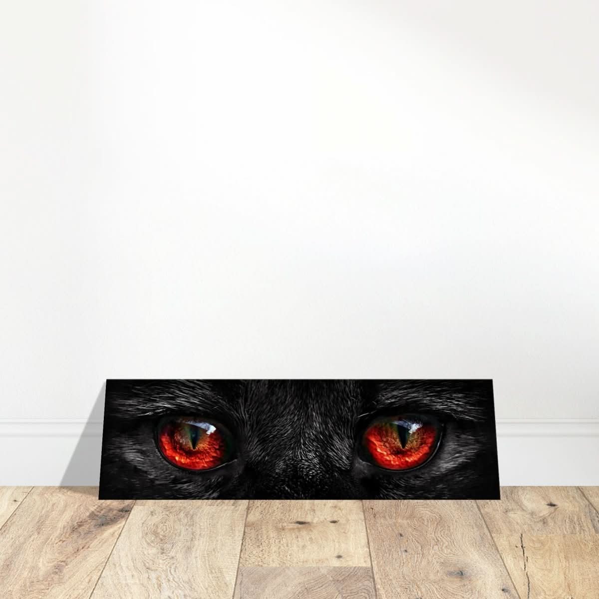 Da Vinci Animal Kingdom Wall art print collection | Black Cat Red Eye | Canvas print - 30x90 cm / 12x36″ - Thick -