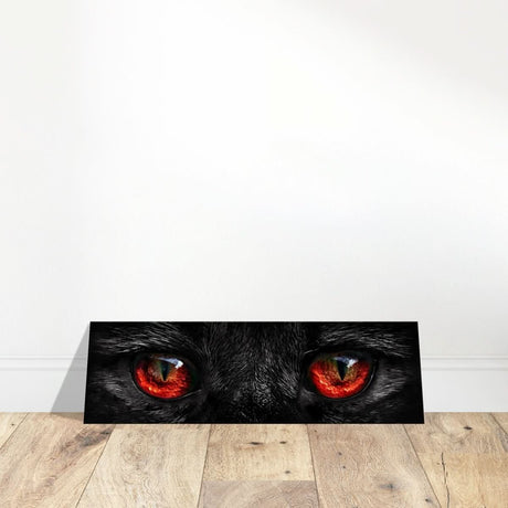 Da Vinci Animal Kingdom Wall art print collection | Black Cat Red Eye | Canvas print - 30x90 cm / 12x36″ - Thick -