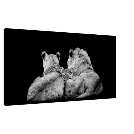 Da Vinci Animal Kingdom Wall art print collection | Lion Family | Canvas print - Slim - 50x100 cm / 20x40″ -