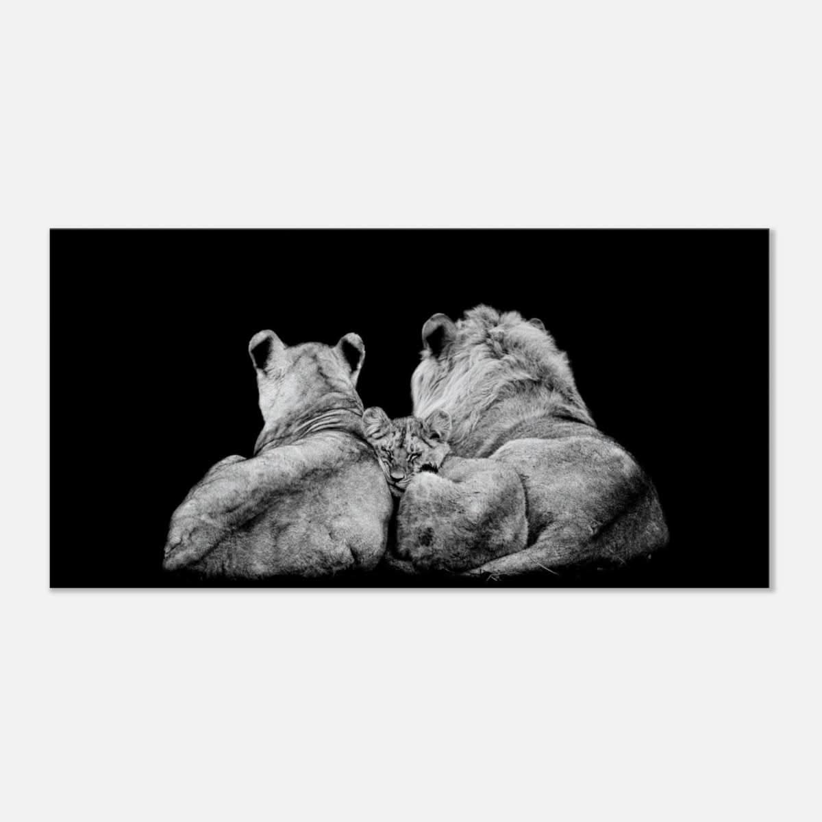 Da Vinci Animal Kingdom Wall art print collection | Lion Family | Canvas print - Slim - 40x80 cm / 16x32″ -