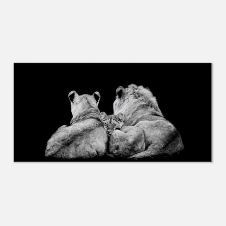 Da Vinci Animal Kingdom Wall art print collection | Lion Family | Canvas print - Slim - 40x80 cm / 16x32″ -