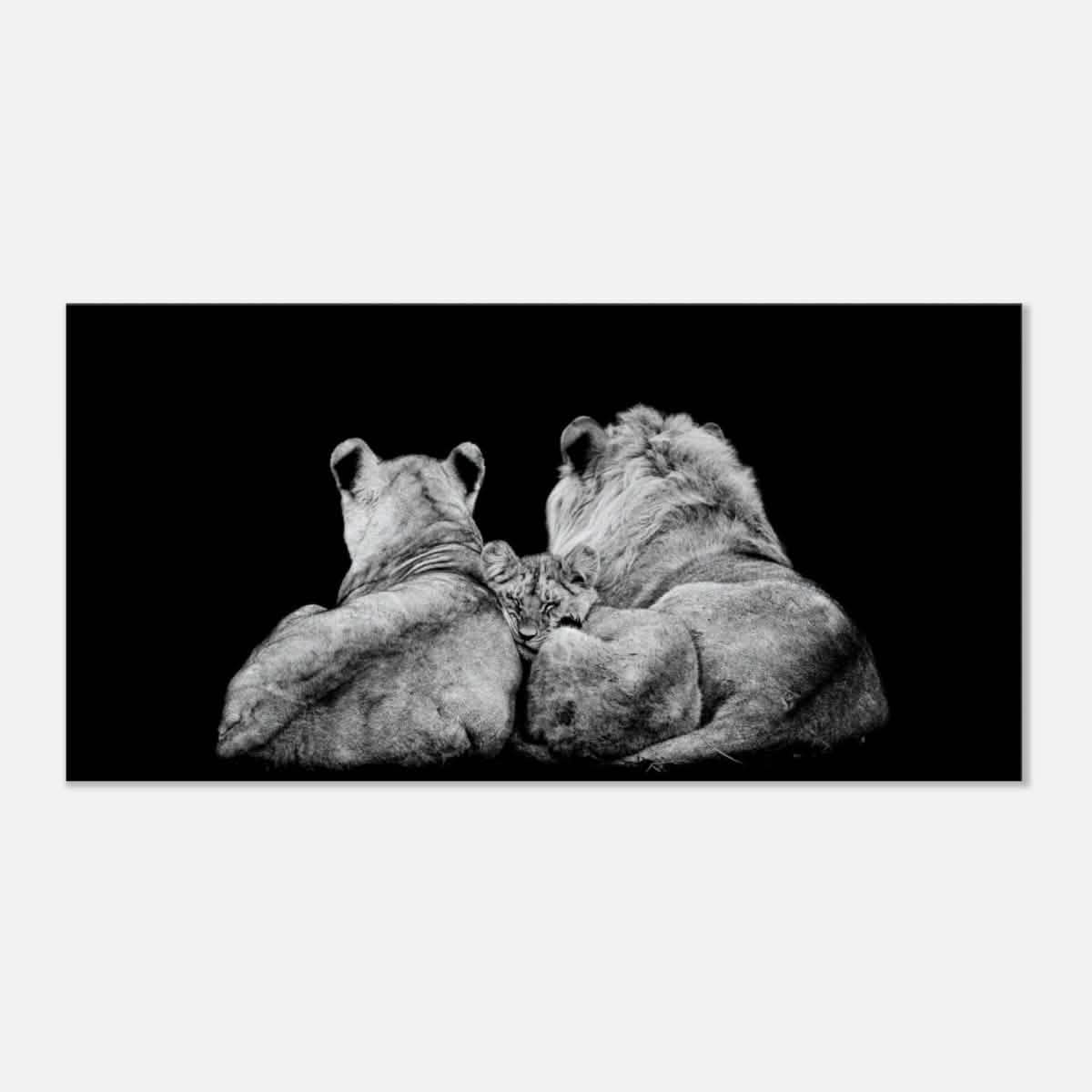 Da Vinci Animal Kingdom Wall art print collection | Lion Family | Canvas print - Slim - 40x80 cm / 16x32″ -